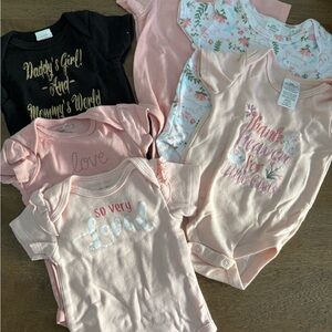 Baby Girl Onesies Set in Pink and Black